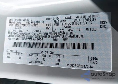 2024 Ford Bronco Badlands from USA, damaged, VIN 1FMEE9BP2RLA45650